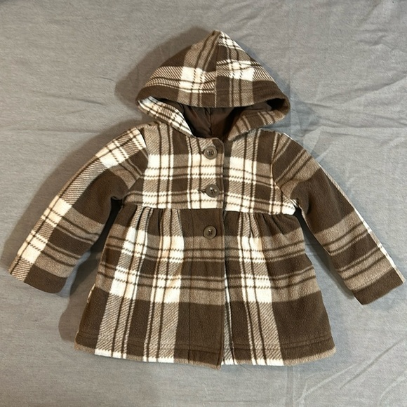 Old Navy brown plaid fleece jacket size 2T - Picture 1 of 5
